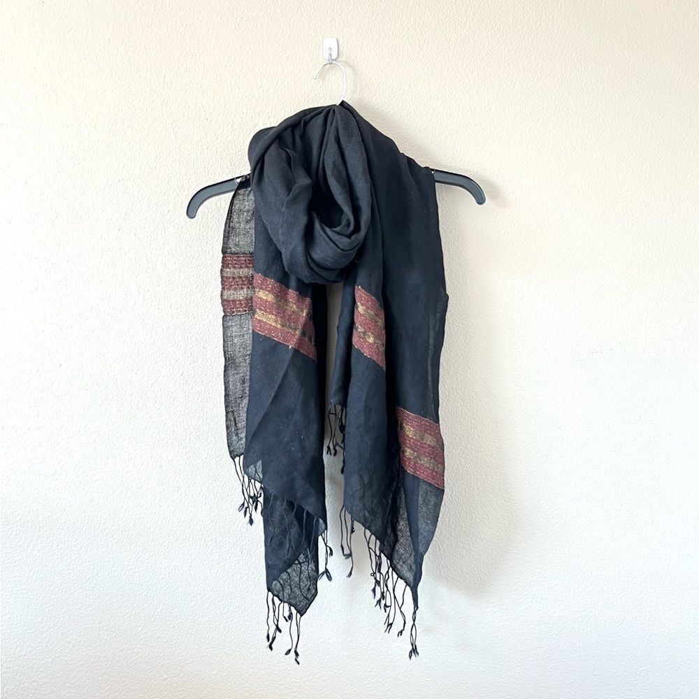 100% Pure New Wool Fringe Scarf by Woolwork